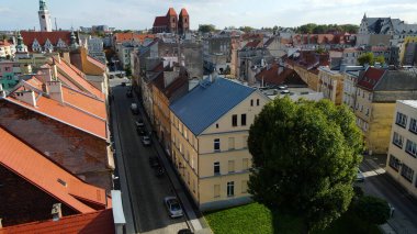 Avrupa 'nın yukarısındaki Brzeg Polonya' nın manzarası