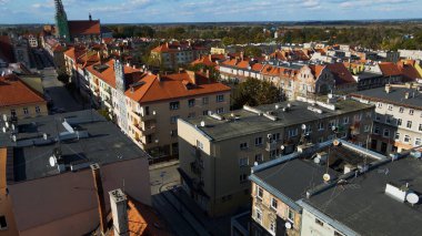 Avrupa 'nın yukarısındaki Brzeg Polonya' nın manzarası