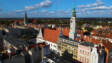 Avrupa 'nın yukarısındaki Brzeg Polonya' nın manzarası