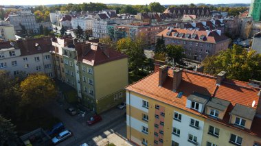 Avrupa 'nın yukarısındaki Brzeg Polonya' nın manzarası