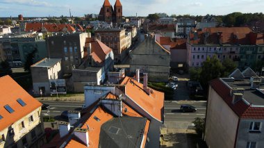 Avrupa 'nın yukarısındaki Brzeg Polonya' nın manzarası