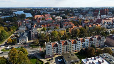 Avrupa 'nın yukarısındaki Brzeg Polonya' nın manzarası