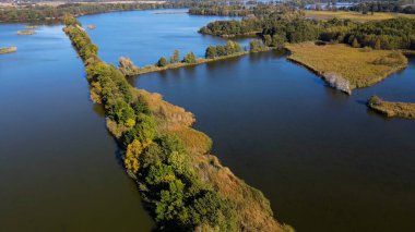 Gölün üzerinden su manzaralı ağaçlar