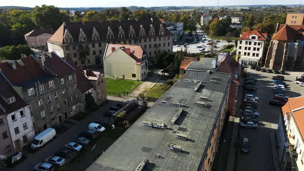 Avrupa 'nın yukarısındaki Brzeg Polonya' nın manzarası