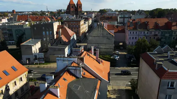 Avrupa 'nın yukarısındaki Brzeg Polonya' nın manzarası