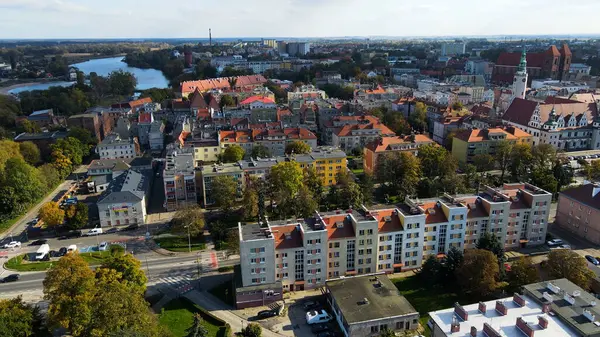 Avrupa 'nın yukarısındaki Brzeg Polonya' nın manzarası