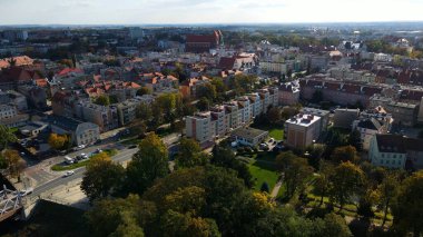 Avrupa 'nın yukarısındaki Brzeg Polonya' nın manzarası
