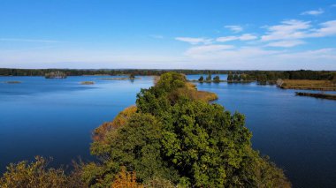 Gölün üzerinden su manzaralı ağaçlar