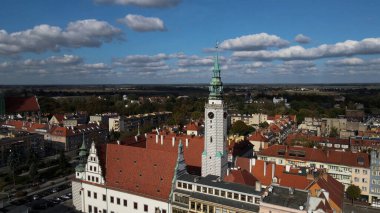 Avrupa 'nın yukarısındaki Brzeg Polonya' nın manzarası