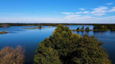 Gölün üzerinden su manzaralı ağaçlar