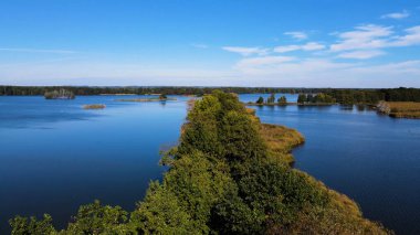 Gölün üzerinden su manzaralı ağaçlar