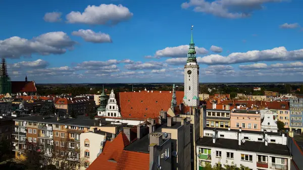 Avrupa 'nın yukarısındaki Brzeg Polonya' nın manzarası