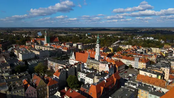 Avrupa 'nın yukarısındaki Brzeg Polonya' nın manzarası