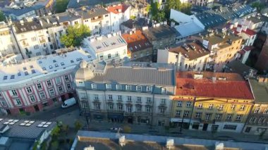 Krakow Eski Şehir Manzarası Polonya 'da İHA Tarafından Yukarıdan