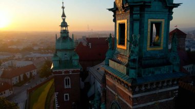 Krakow Wawel Kalesi İHA görünümü