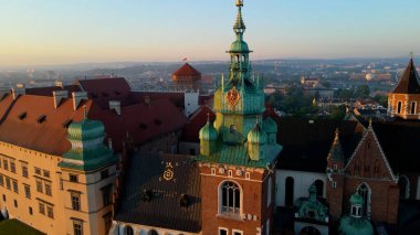 Krakow Wawel Kalesi İHA görünümü