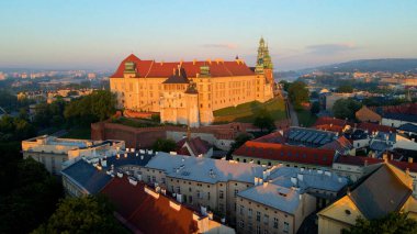 Krakow Wawel Kalesi İHA görünümü