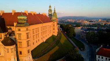 Krakow Wawel Kalesi İHA görünümü