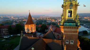 Krakow Wawel Kalesi İHA görünümü