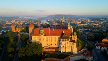 Krakow Wawel Kalesi İHA görünümü
