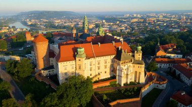 Krakow Wawel Kalesi İHA görünümü
