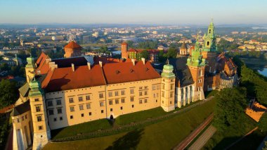 Krakow Wawel Kalesi İHA görünümü