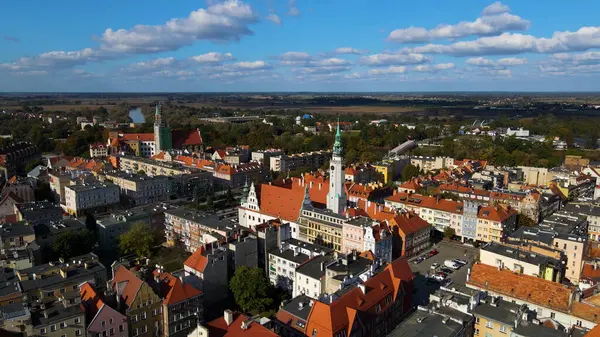 Avrupa 'nın yukarısındaki Brzeg Polonya' nın manzarası