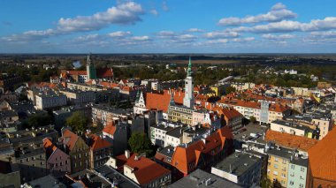 Avrupa 'nın yukarısındaki Brzeg Polonya' nın manzarası