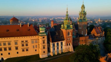 Krakow Wawel Kalesi İHA görünümü