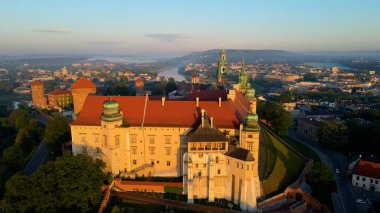 Krakow Wawel Kalesi İHA görünümü