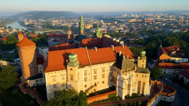 Krakow Wawel Kalesi İHA görünümü