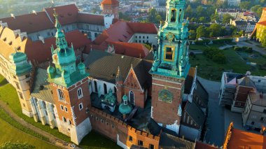 Krakow Wawel Kalesi İHA görünümü
