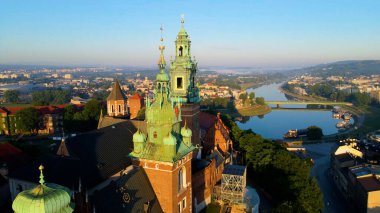 Krakow Wawel Kalesi İHA görünümü