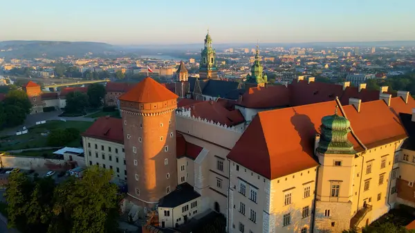 Krakow Wawel Kalesi İHA görünümü