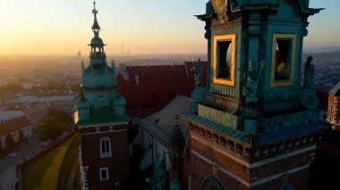 Krakow Wawel Kalesi İHA görünümü