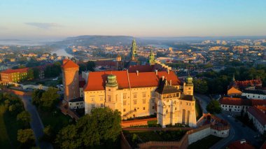 Krakow Wawel Kalesi İHA görünümü