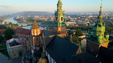 Krakow Wawel Kalesi İHA görünümü