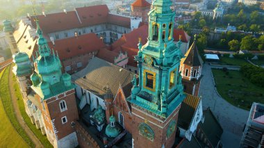Krakow Wawel Kalesi İHA görünümü
