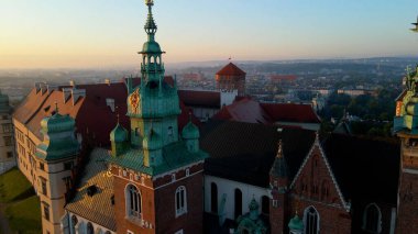Krakow Wawel Kalesi İHA görünümü