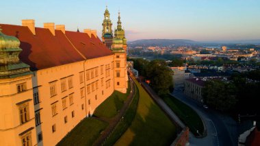 Krakow Wawel Kalesi İHA görünümü