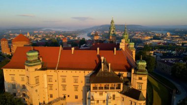 Krakow Wawel Kalesi İHA görünümü