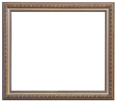 Çerçeve resmi beyaz arka planda izole edilmiş altın antika