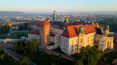 Krakow Wawel Kalesi İHA görünümü