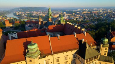 Krakow Wawel Kalesi İHA görünümü