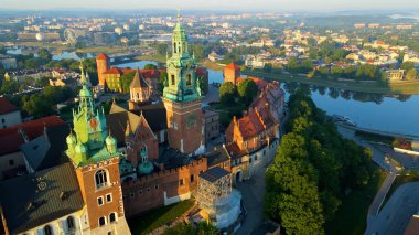 Krakow Wawel Kalesi İHA görünümü