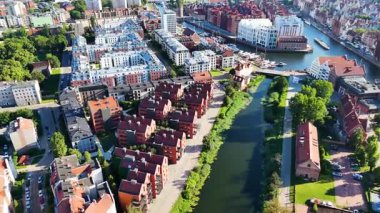 Gdansk Polonya üzerinden eski şehir merkezi manzarası
