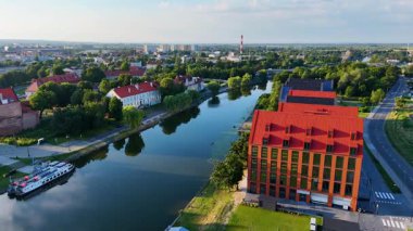 Şehrin merkez merkezi. Eski kasaba manzaralı. Elblag Polonya 'dan.