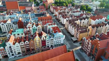 Şehrin merkez merkezi. Eski kasaba manzaralı. Elblag Polonya 'dan.