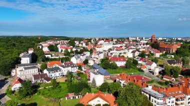 Cityscape view eski kasaba Tczew Polonya 'nın merkez bölümü