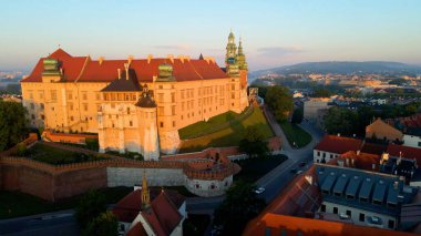 Krakow Wawel Kalesi İHA görünümü